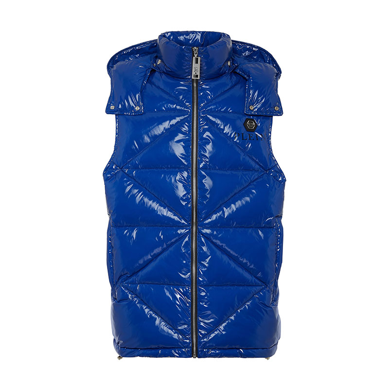 

PHILIPP PLEIN Стеганый жилет с шестиугольной эмблемой, Blue