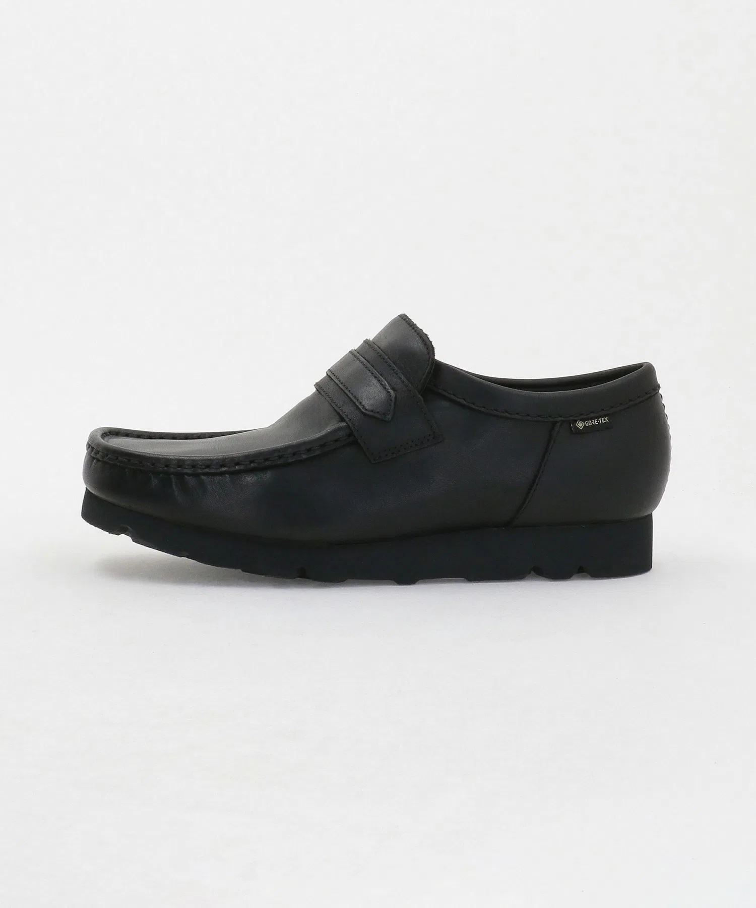 Мужские кожаные лоферы Clarks Originals Wallabee GORE-TEX чёрные