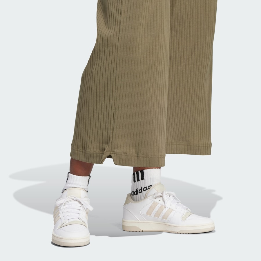 Широкие спортивные брюки ADIDAS PERFORMANCE Rib High-Waist 7/8 Pants, оливковый — фото 4