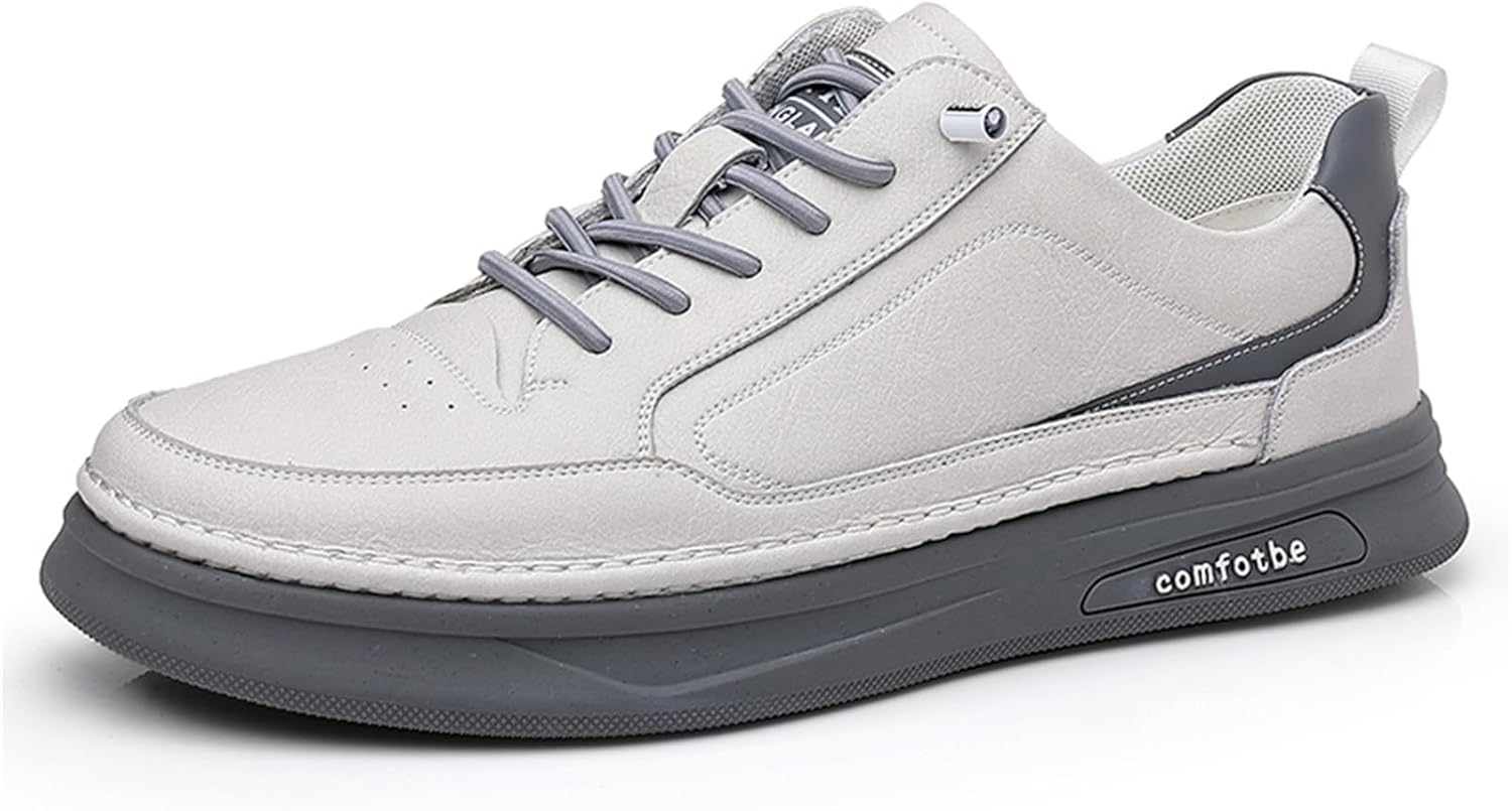 

Мужские премиальные кожаные кроссовки без шнурков, модные повседневные, противоскользящие, низкие, для ходьбы, мужские деловые кроссовки Abborora, белый