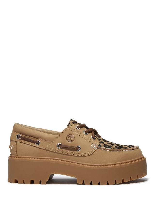 Кожаные лодочки Stone Street с леопардовым принтом Timberland, Beige/Multi