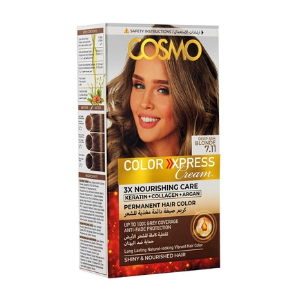 

Краска для волос Color Express Permanent Hair Color Cream Kit Deep Ash Blonde 711