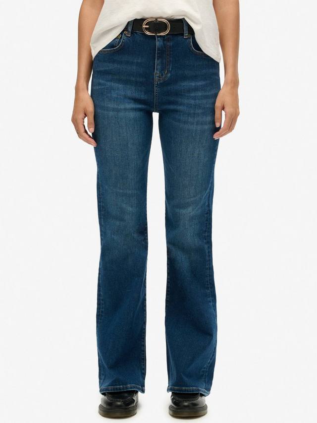 Джинсы с завышенной талией расклешенные Superdry, Deep Indigo — фото 4