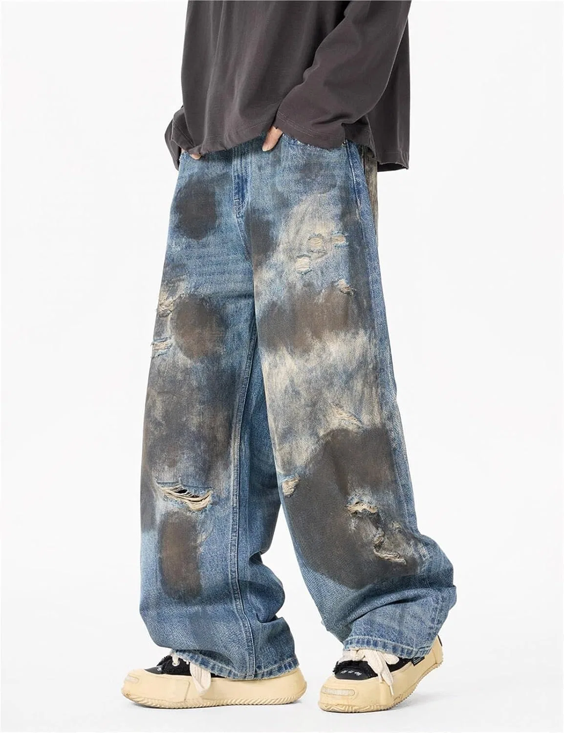 Джинсы свободные Vintage Washed, Синий — фото 3