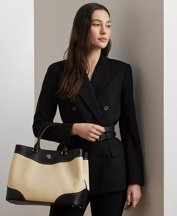 

Сумка-мешок Marcy Straw & Leather Lauren Ralph Lauren, белый