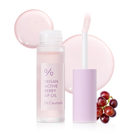 

Dr.Ceuracle Vegan Active Berry Lip Oil Anti-Aging Увлажняющий Восстанавливающий Сияющий Корейский Тонированный Блеск Для Губ Ресвератрол из Французского Винограда Для Сухих Губ 0,15 Ж. Унц Leegeehaam