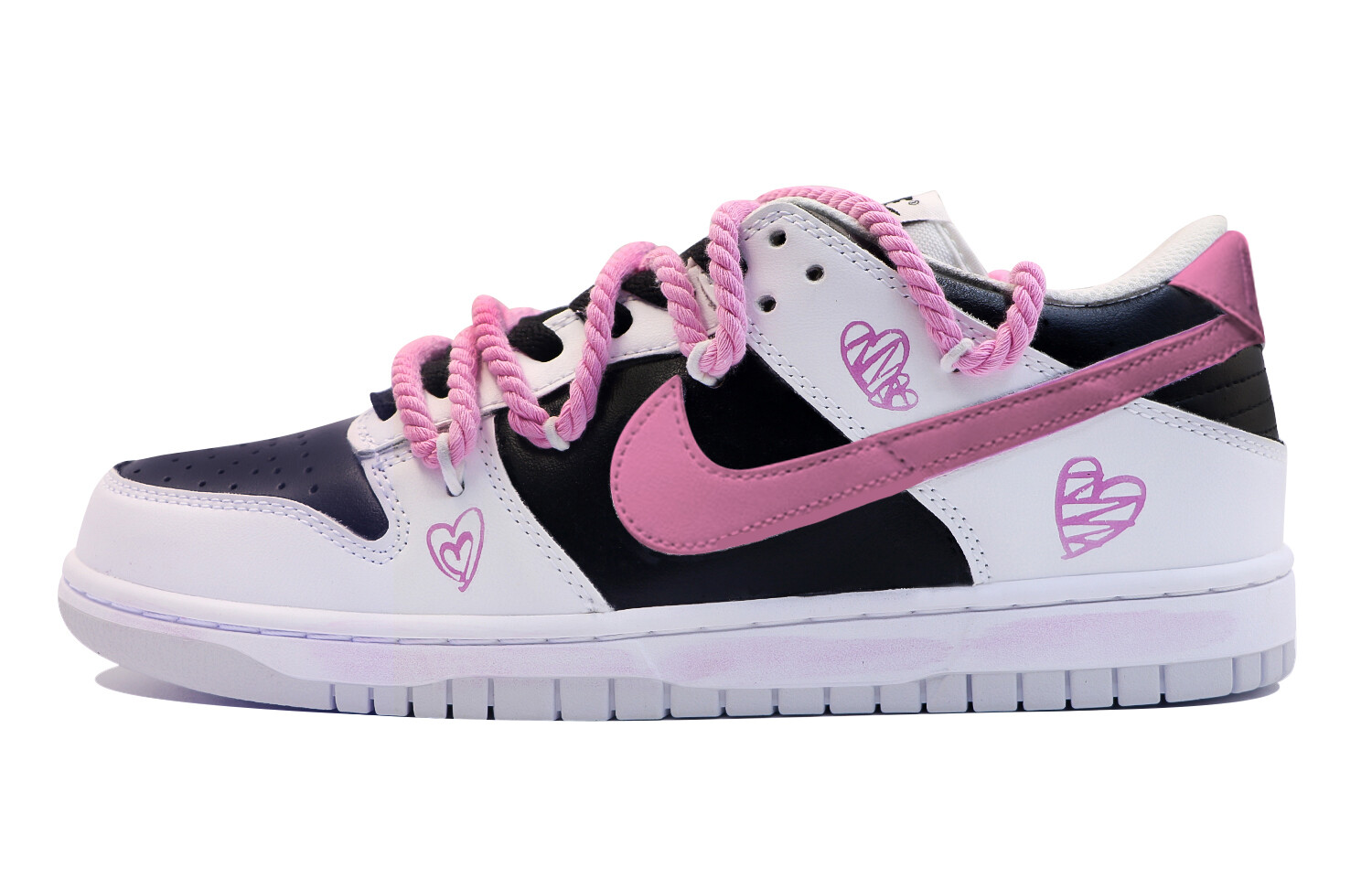 

Кроссовки Nike Dunk Skateboarding Shoes Men Low-top White/rose, белый/фуксия