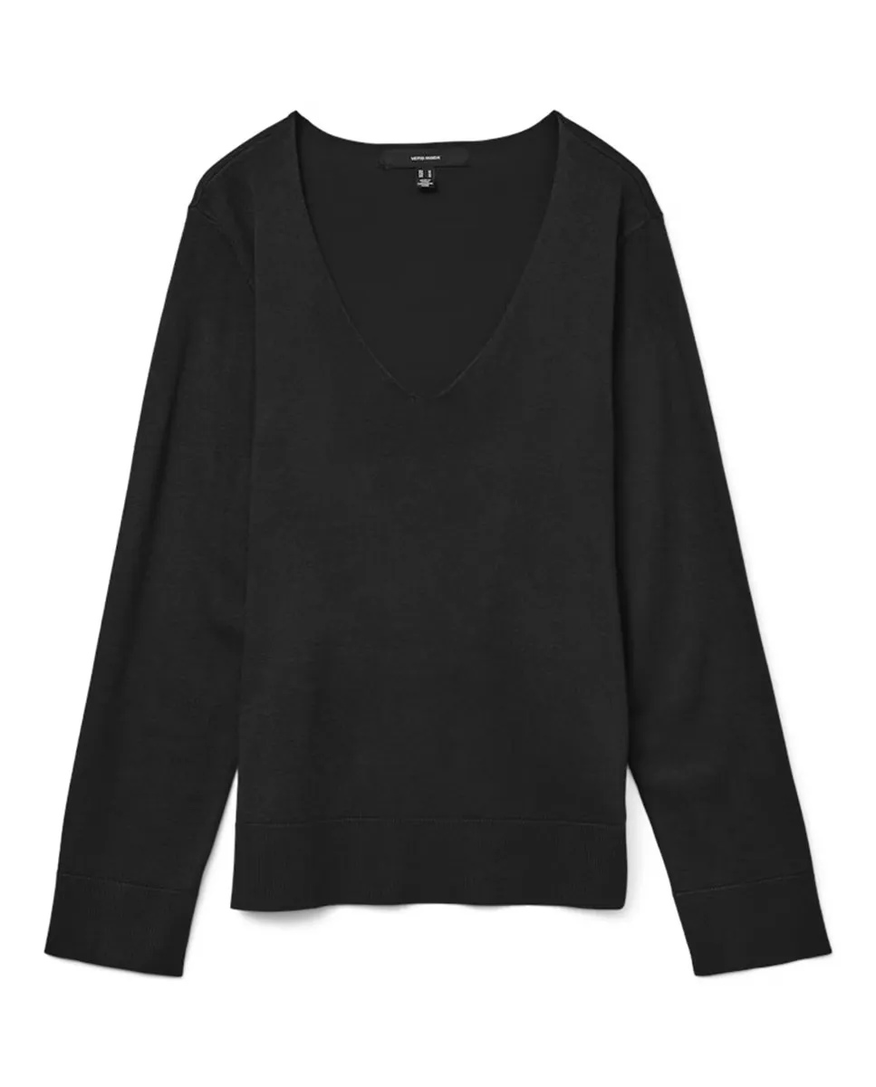 

Женский свитер с V-образным вырезом и спущенными плечами Vero Moda, черный