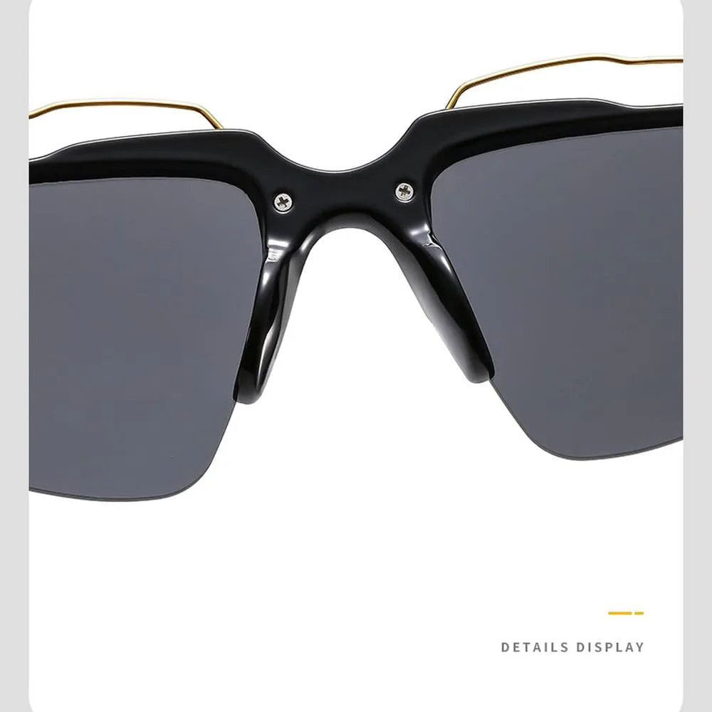 

Модные женские солнцезащитные очки в стиле ретро с градиентной металлической оправой без рамки, мужские очки для занятий спортом на открытом воздухе MTZJH, 2