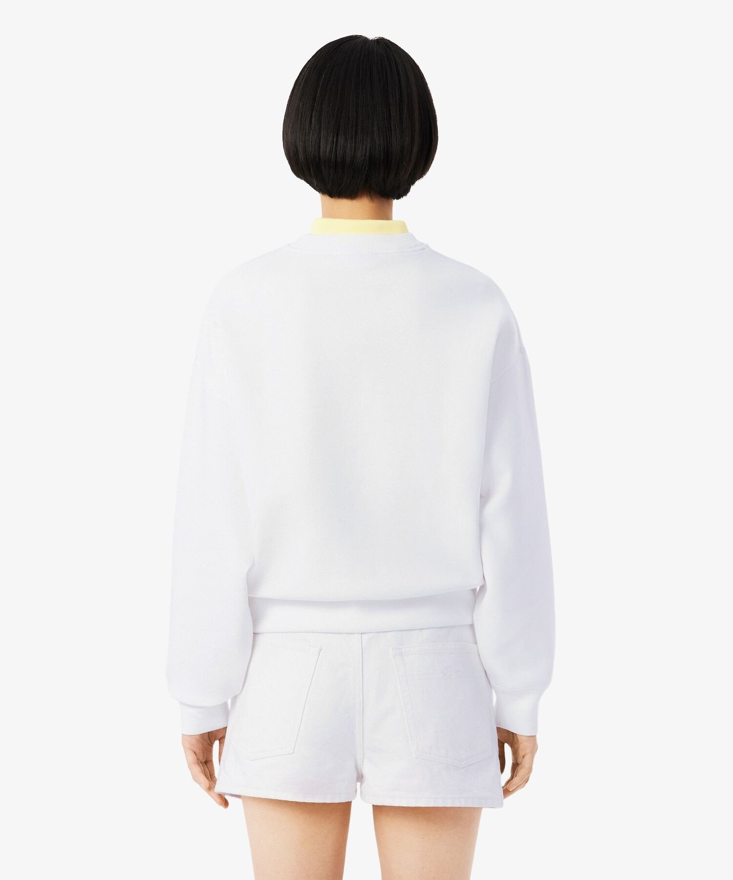 Толстовка LACOSTE White, свободного кроя, женская — фото 3