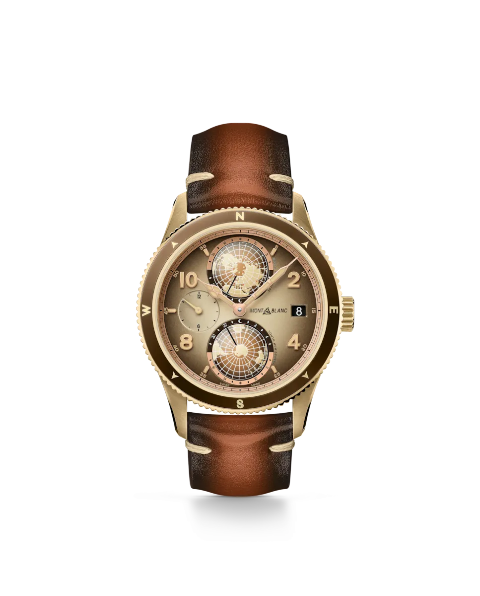 

Автоматические мужские часы с кожаным ремешком Montblanc, коричневый