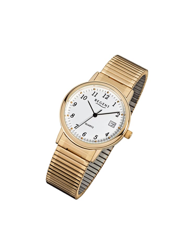 

Аналоговые наручные часы Regent с браслетом, золотистый цвет, средний размер (примерно 35 мм)