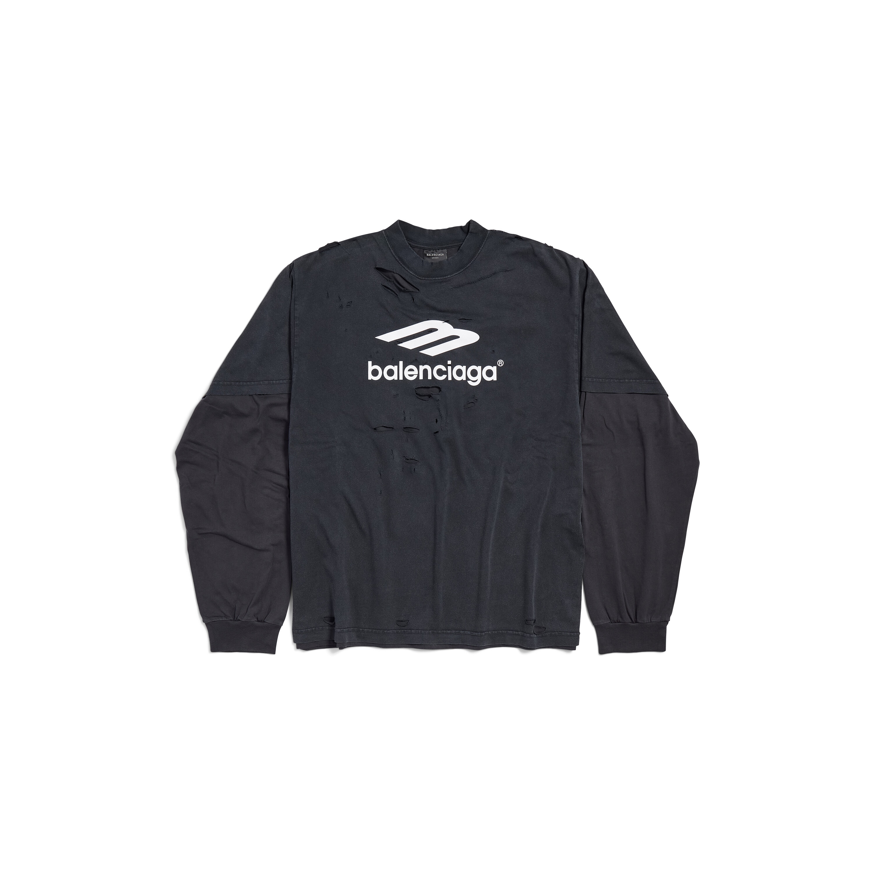 

Футболка 3B Sport Icon Layered, средний крой BALENCIAGA, черный