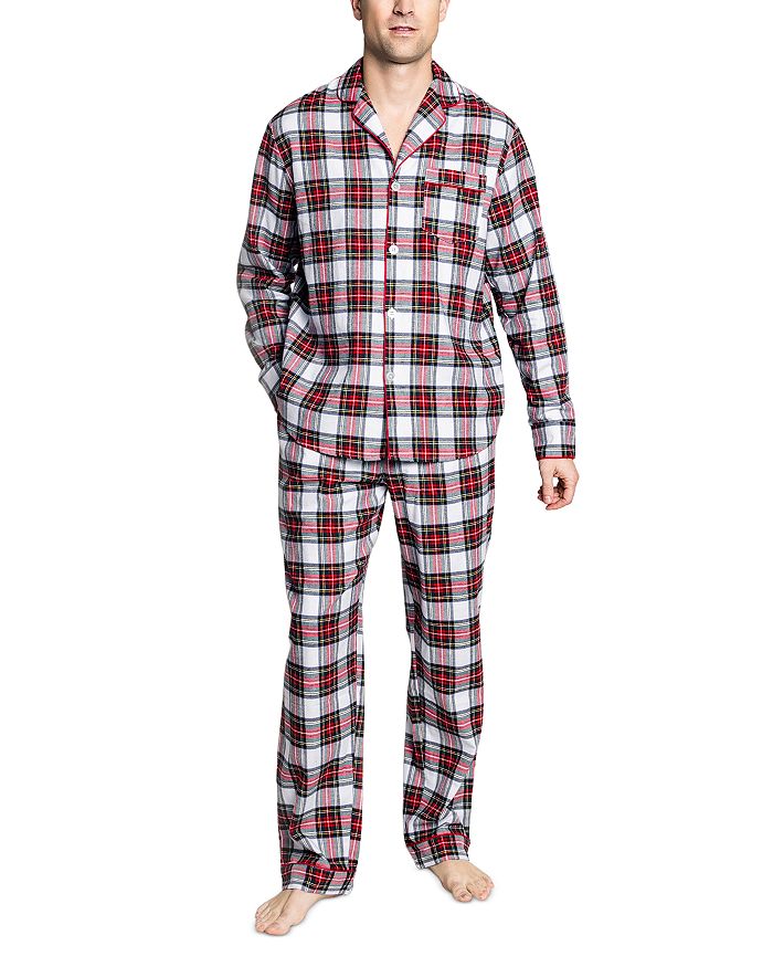 

Пижамный комплект Balmoral Tartan из хлопкового твила с начесом Petite Plume, мультиколор