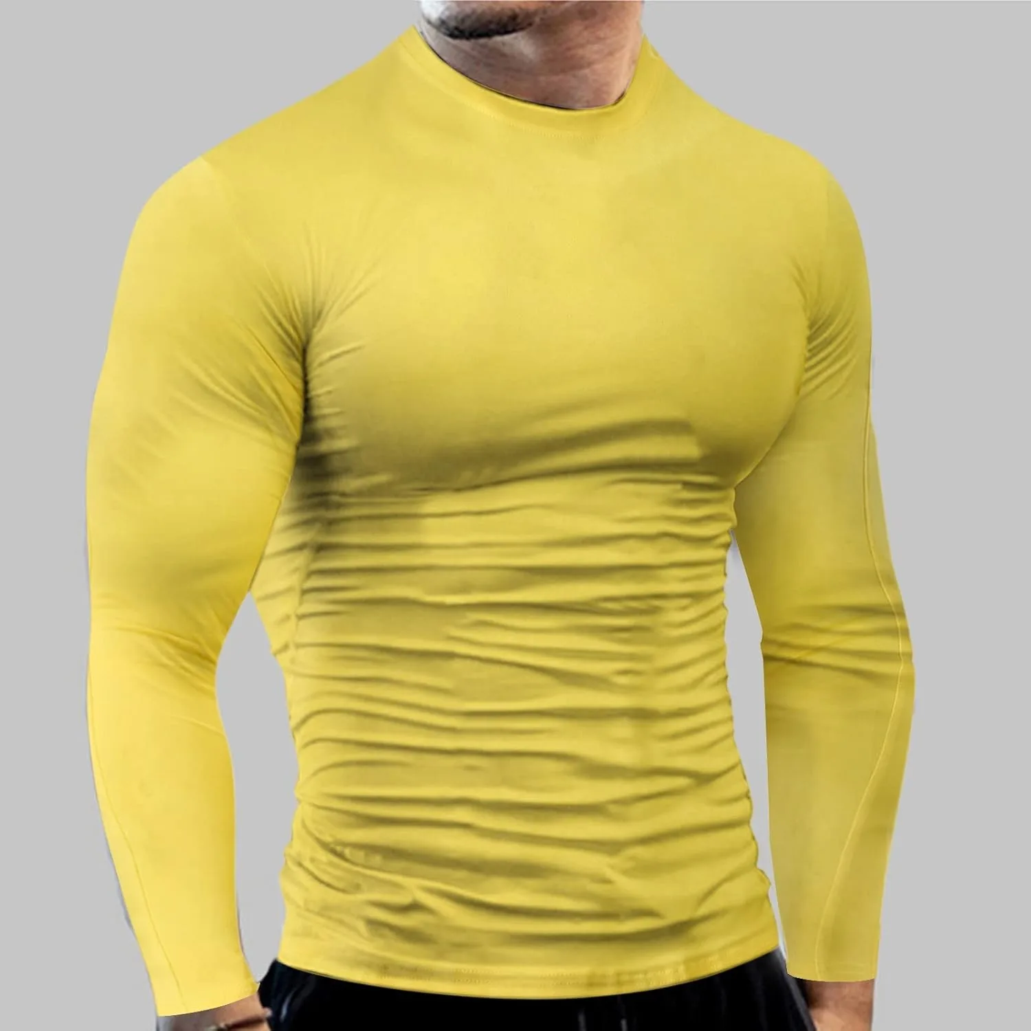 Мужская компрессионная футболка Muscle Fit с длинным рукавом для тренировок — фото 3