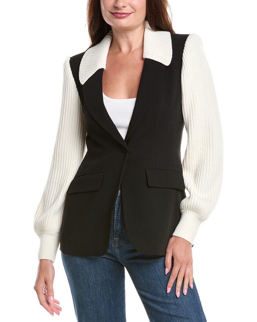 

Cinq à Sept Комбинированный трикотажный пиджак Cheyenne, черный