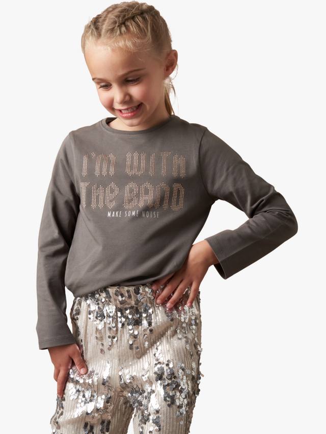 

Детская футболка с длинным рукавом и стразами Angel & Rocket, Grey