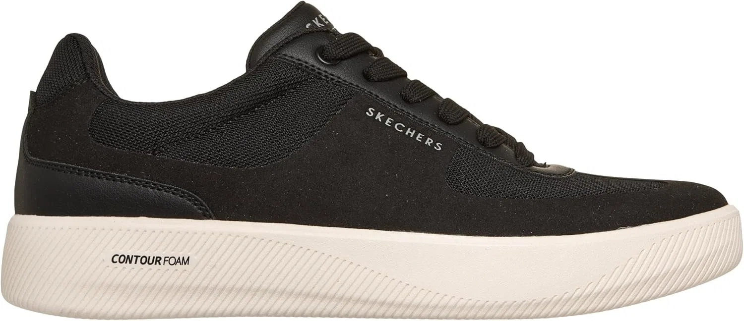 Мужские кроссовки Skechers Arch Fit Court Break Comodo Comfort, Black Microfibre Duraleather Blue Trim — фото 4
