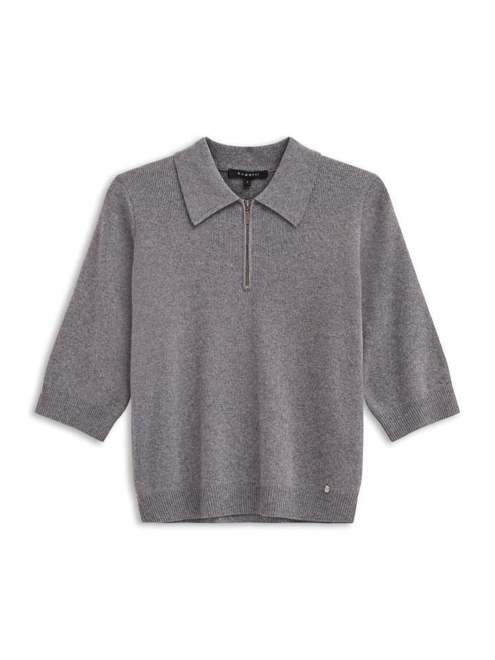 

Bugatti Вязаная рубашка-поло с короткими рукавами, цвет 250-серый