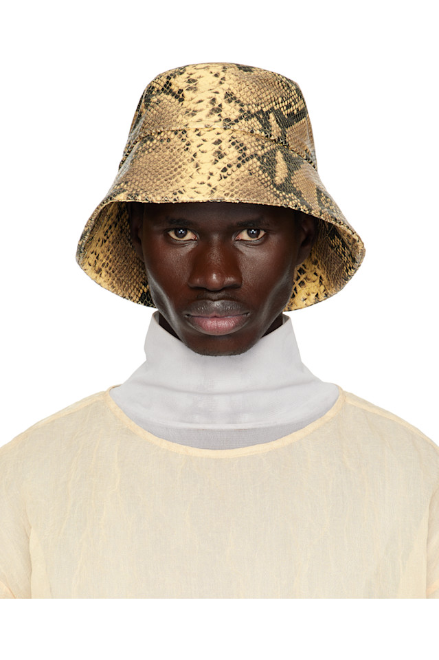 

Кожаная шляпа-ведро Dries Van Noten, бежевый