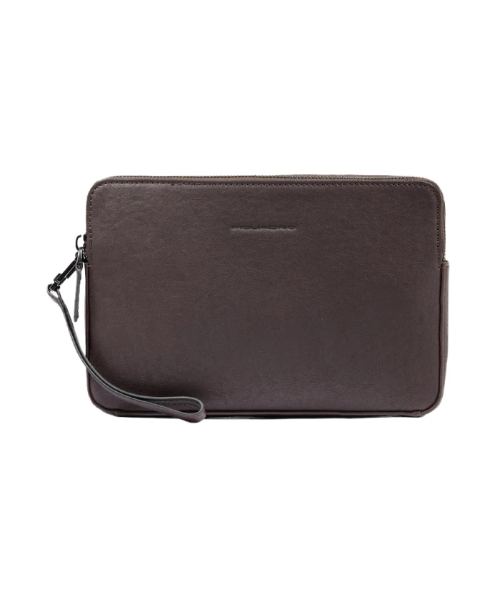 

Мужская кожаная сумка с отделениями для кредитных карт и защитой от RFID-сканирования. Piquadro, коричневый