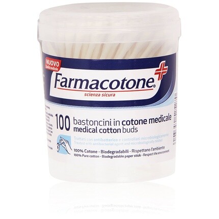 

Медицинские палочки Биоразлагаемые ватные палочки 100 шт. Farmacotone