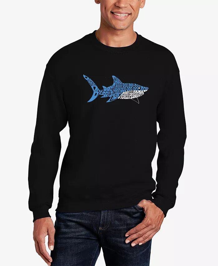 

Мужская толстовка Daddy Shark Word Art с круглым вырезом LA Pop Art, черный