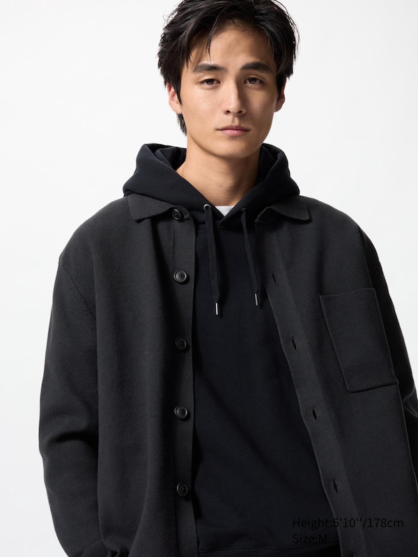 

Кардиган с рубчатым воротником Milano Uniqlo, черный