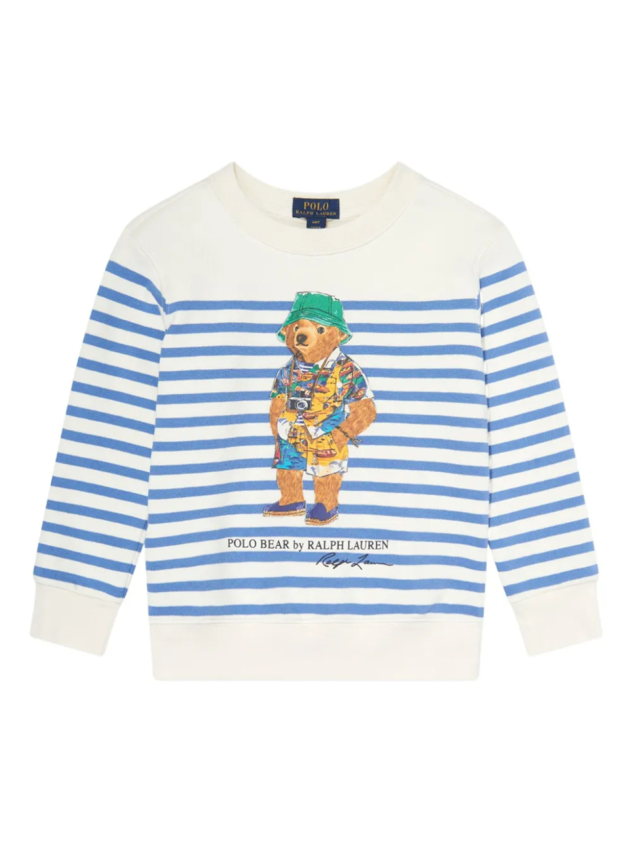 

POLO RALPH LAUREN KIDS Полосатая толстовка Polo Bear, белый