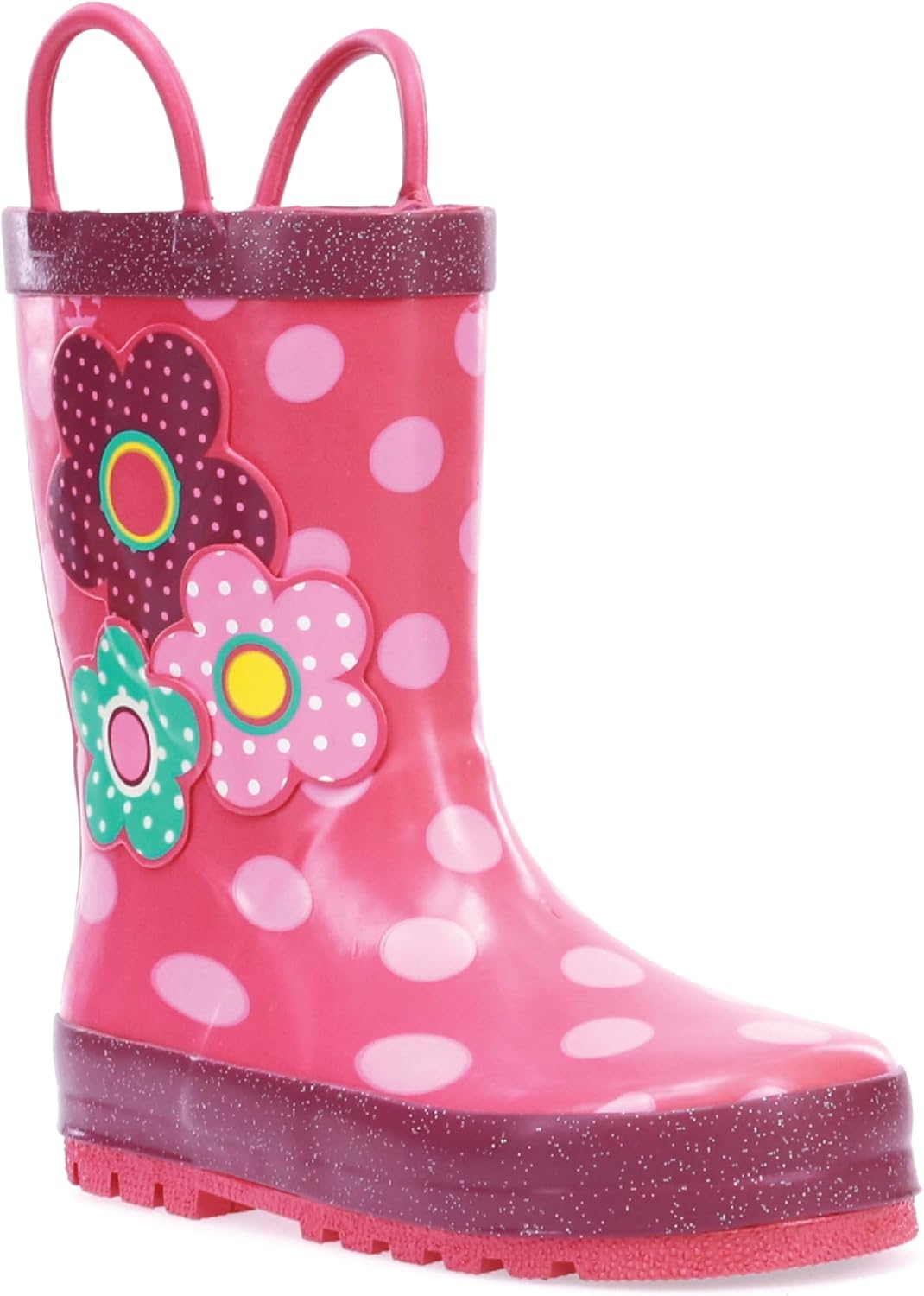 

Детские резиновые сапоги Western Chief с ручками для надевания - премиальные водонепроницаемые сапоги для мальчиков и девочек, Flower Cutie