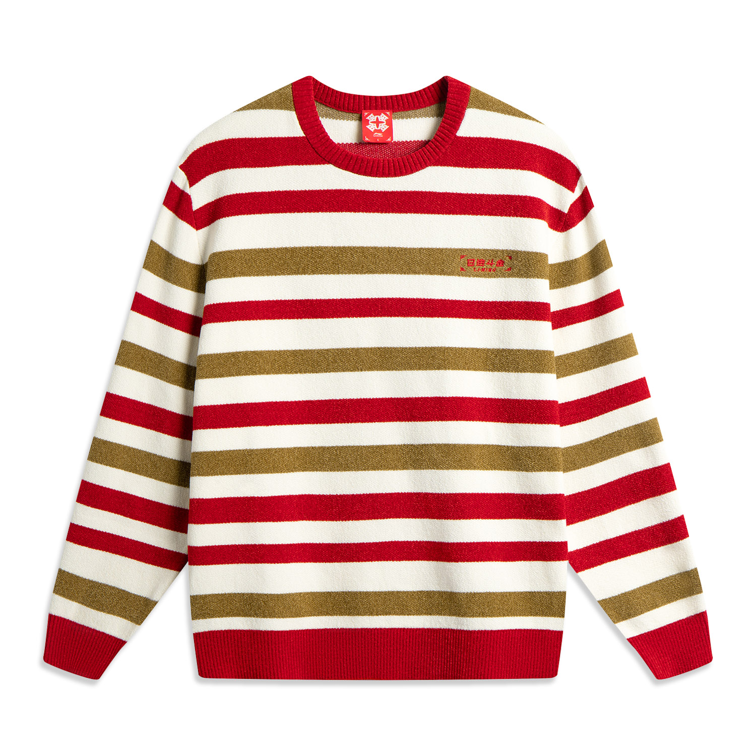 

LINING Риджин доуджин коллекция свитер мужской белый в полоску