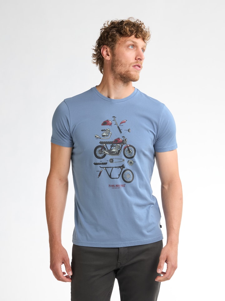 

Футболка с принтом мотоцикла Pine Ridge синего цвета Petrol Industries