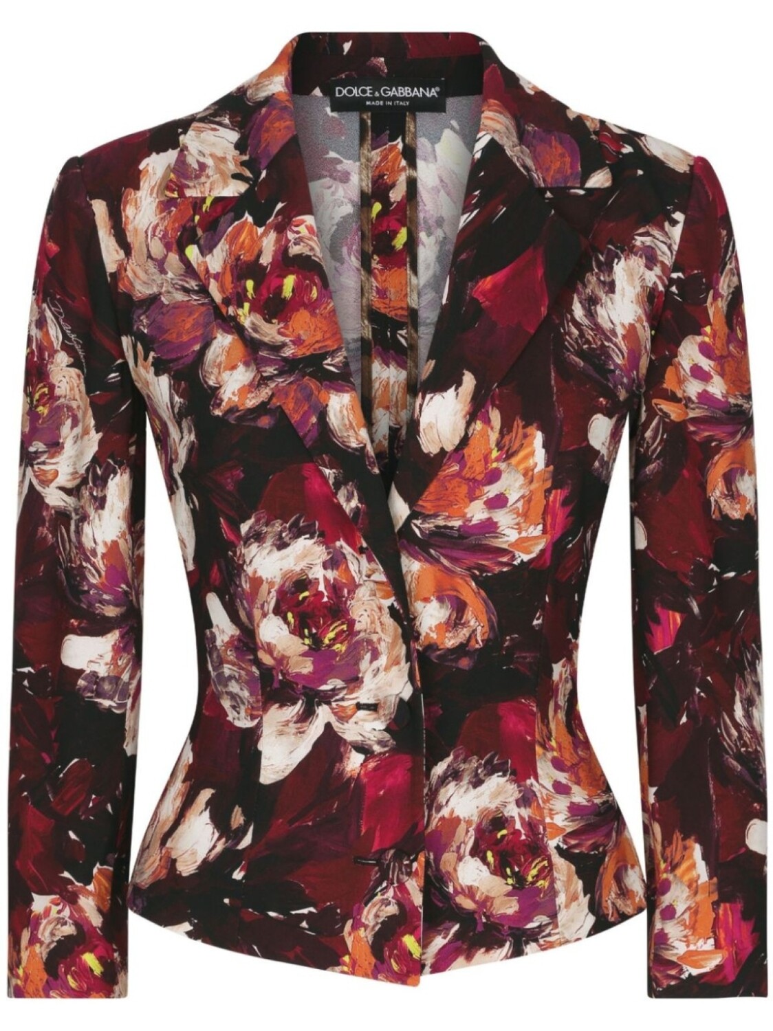 

Dolce & Gabbana приталенный блейзер с цветочным принтом, красный