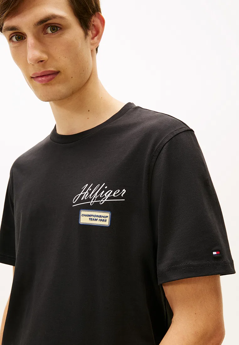Футболка с графическим принтом, TH Mainline Tommy Hilfiger, черный — фото 3