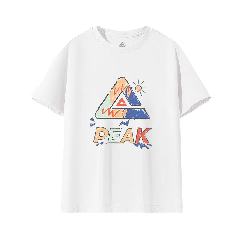 Футболка детская с граффити PEAK белая