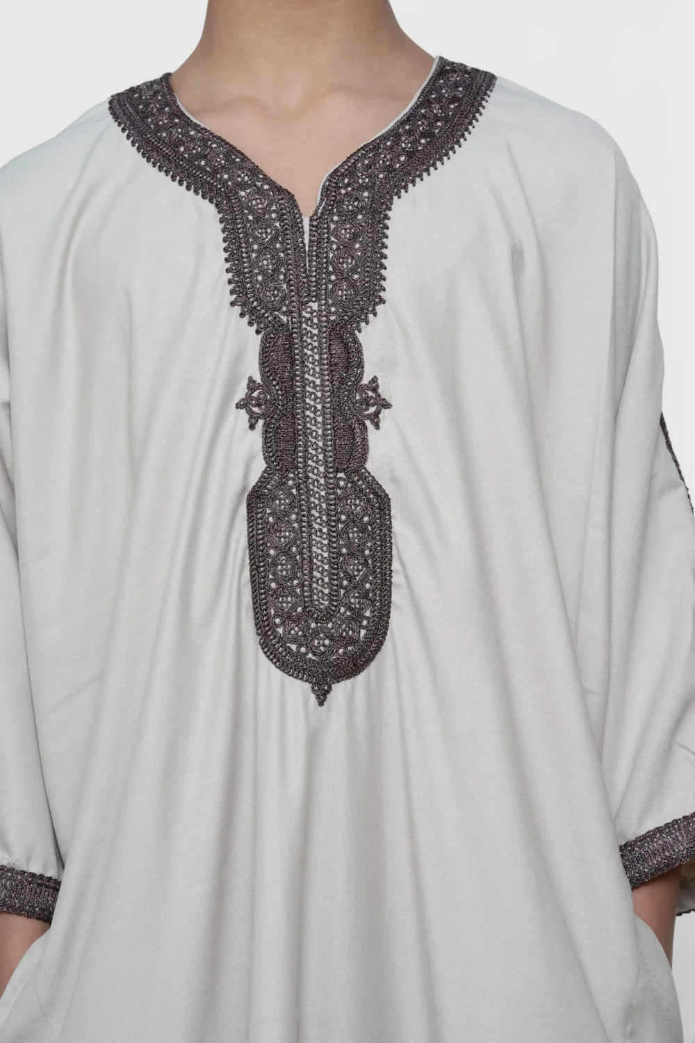 Arabic Thobes Детский халат для мальчиков лососевого цвета, бордовый, марокканский, тобе, Джеллаба Гандура Ид Джубба - K-HM66 — фото 4