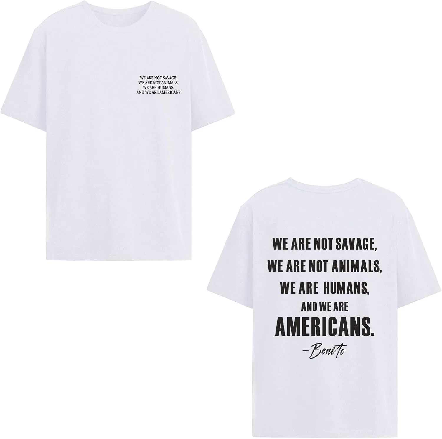 Футболка We are Americans, We are not Savage, We are Humans, 2026 Generic, белый