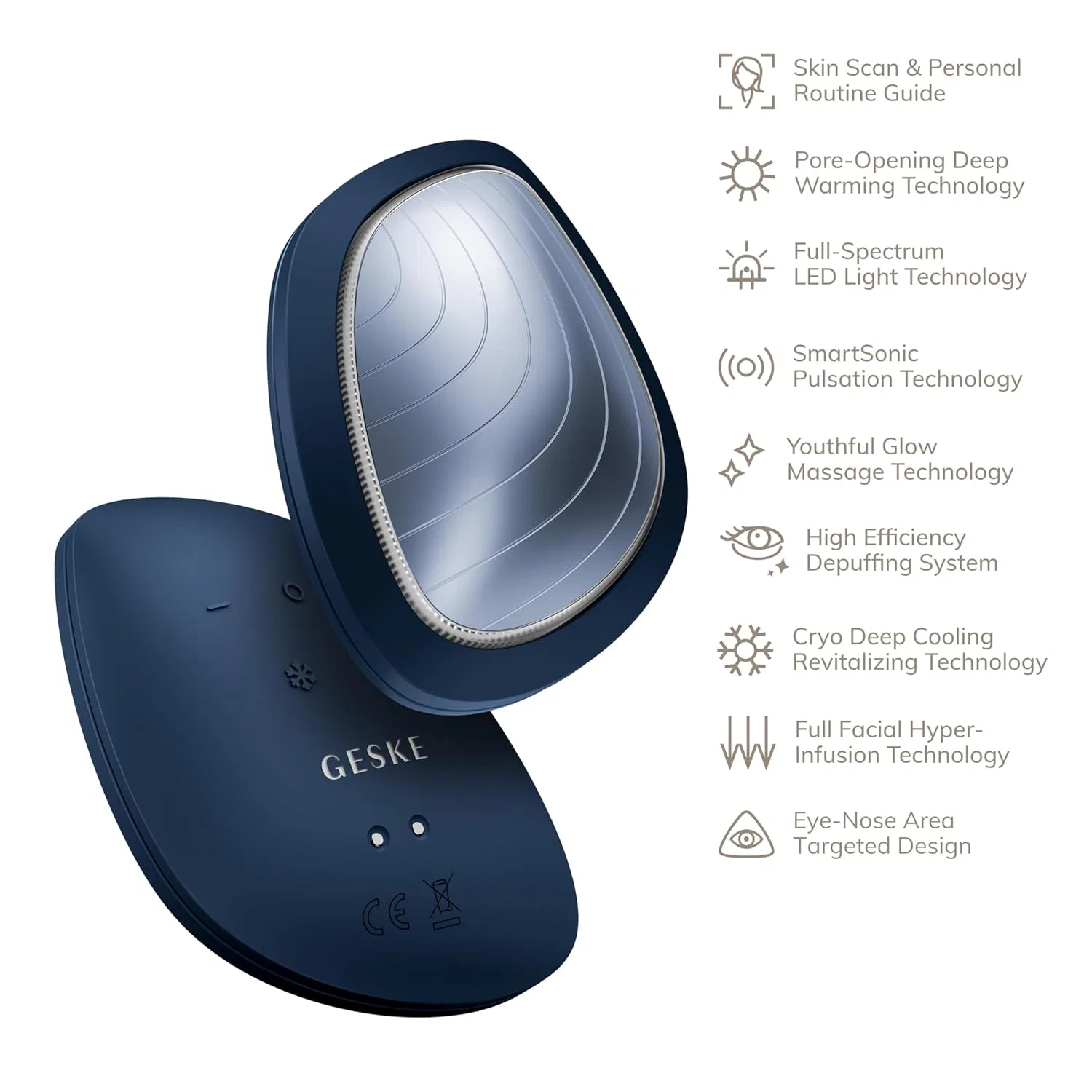 Маска для лица Geske — LED- «SmartAppGuided Sonic Warm & Cool Mask 9 in » от ‎ , Midnight — фото 4