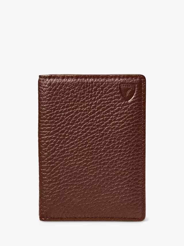 

Картхолдер Aspinal of London Double Fold Pebble Leather, цвет tobacco