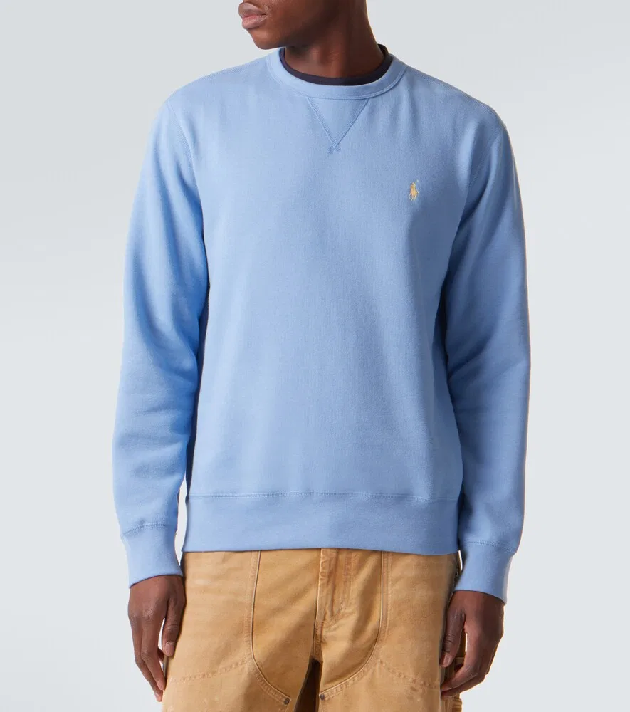 Толстовка из смесовой хлопковой ткани Polo Ralph Lauren, синий — фото 3