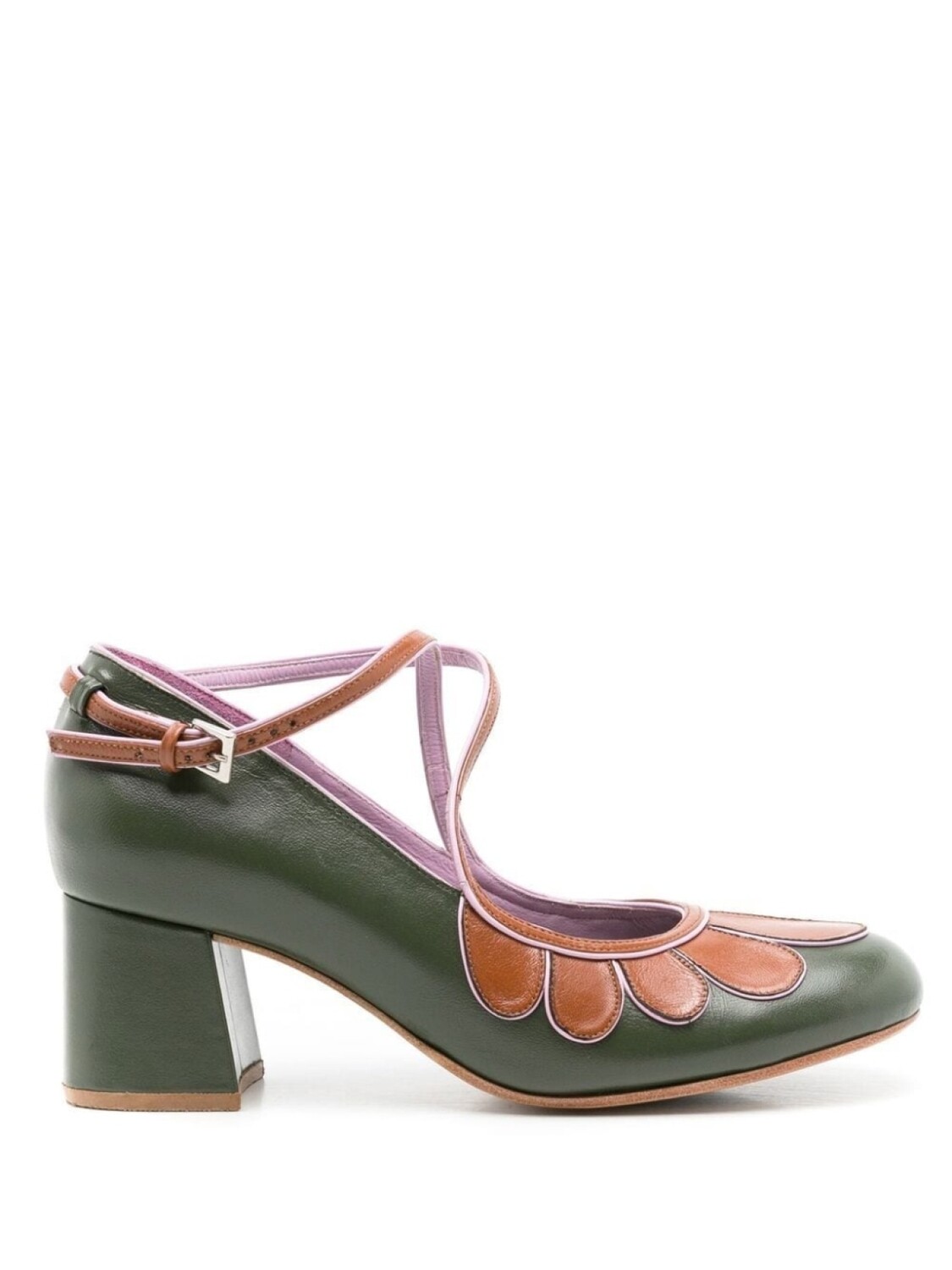 

Туфли Belis 50 в стиле колор-блок Sarah Chofakian, зеленые