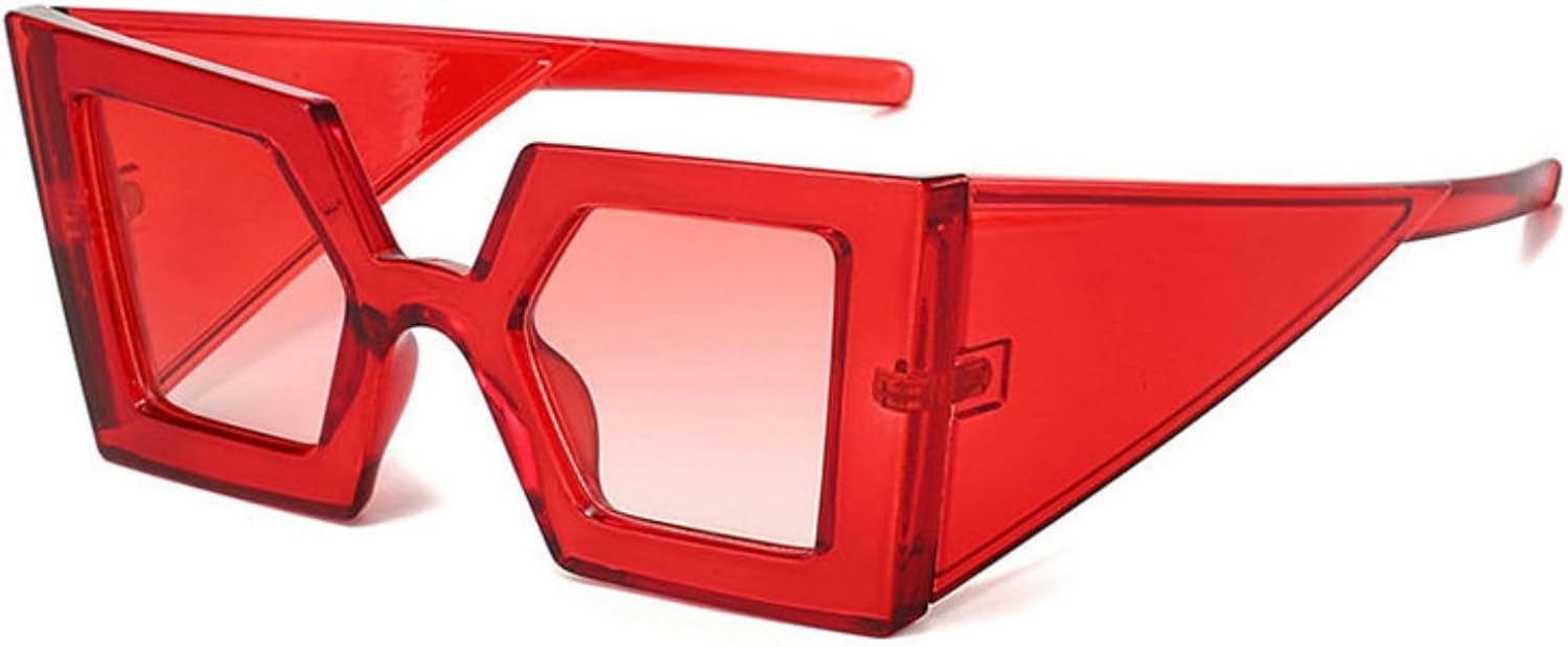 

Willochra Модные солнцезащитные очки большого размера «кошачий глаз» с квадратной формой и защитой от УФ-излучения UV400 для женщин и мужчин, для активного отдыха и вождения, C3