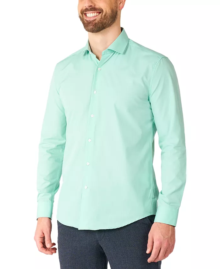 

Мужская рубашка - длинный рукав Magic Mint Dress Shirt - пастельный мятно-зеленый - формальная одежда OppoSuits, черный