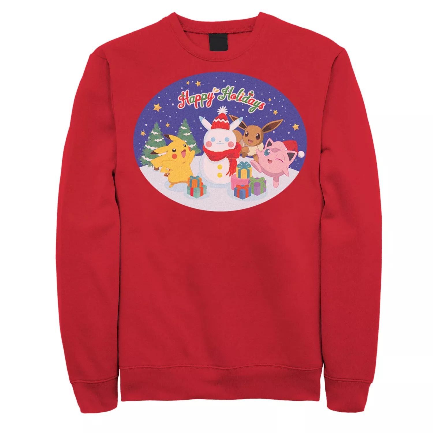 

Мужская толстовка Pokemon Happy Holidays Pikachu Jigglypuff Eevee Licensed Character