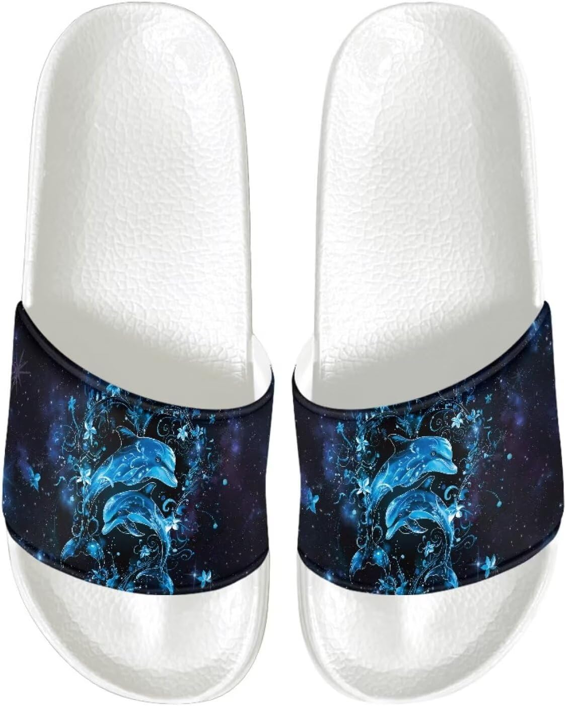 

Женские летние плоские сандалии на шлепке с открытым носком, мягкие шлепанцы, летние нескользящие тапочки Judentidos, Heart Dolphin Floral