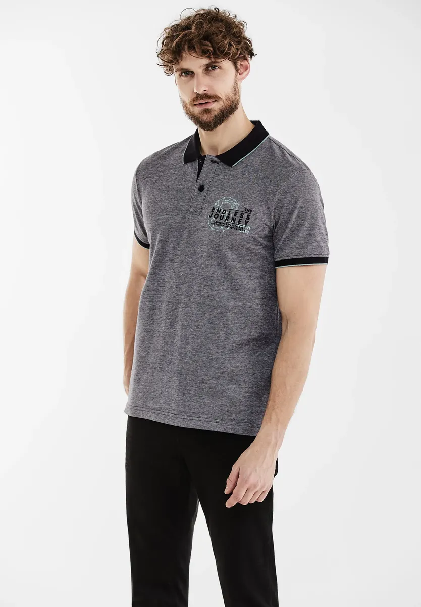 

Рубашка-поло STREET ONE MEN из чистого хлопка, черный