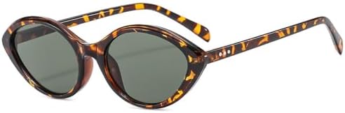 

Модные солнцезащитные очки «кошачий глаз» маленького размера для женщин, градиентные линзы UV400, винтажные заклепки, мужские солнцезащитные очки MTZJH, Leopard Dark Green