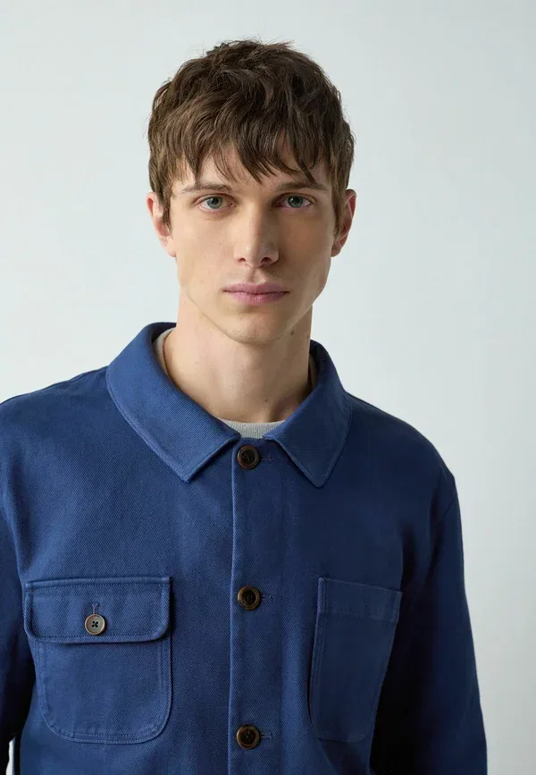 Куртка летняя Regular fit garment dyed chore Next, синий — фото 4