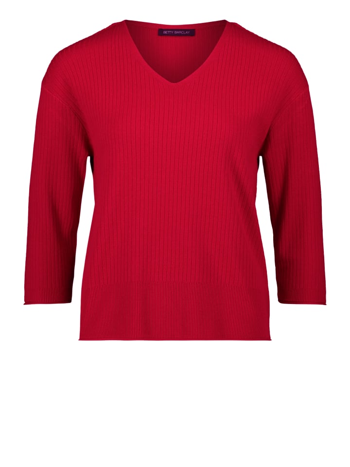 

Тонкий трикотажный свитер с V-образным вырезом красного цвета Betty Barclay