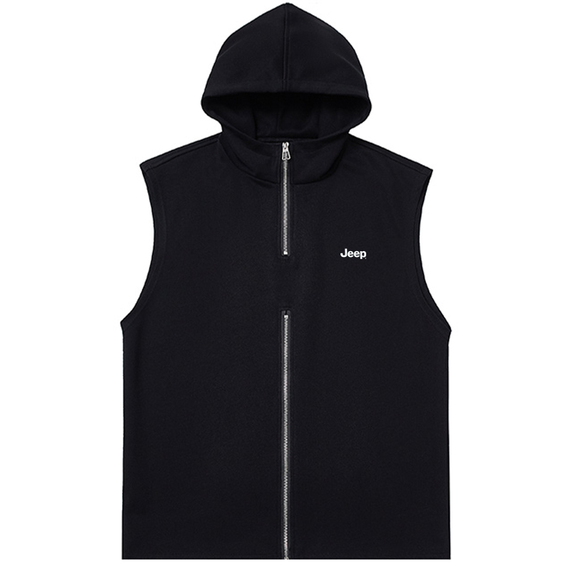 

Топ-майка унисекс с капюшоном Moderate Hooded Jeep, черный